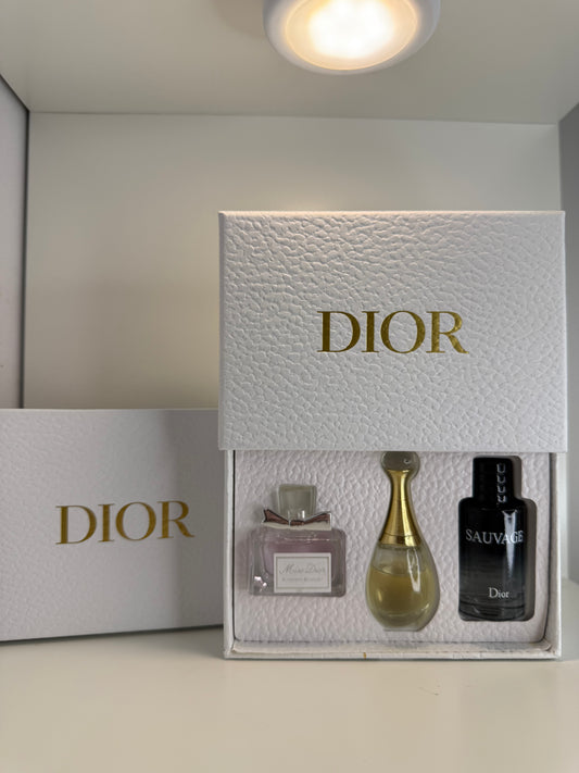 Dior 3-Piece Mini Perfume Gift Set – Includes J’adore, Sauvage & Miss Dior